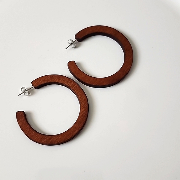 Fashion Jewelry Jewelry - BOHO WOOD Hoop  Earrings